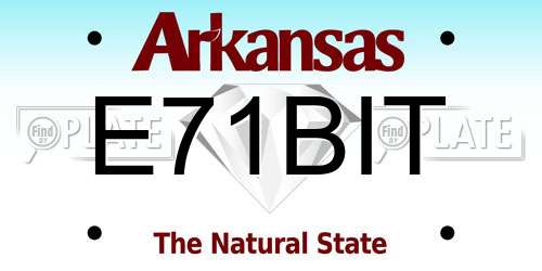 E71BIT Arkansas License Plate