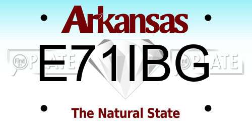E71IBG Arkansas License Plate