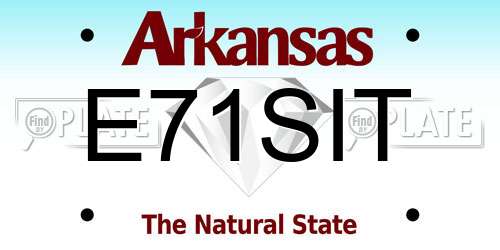 E71SIT Arkansas License Plate
