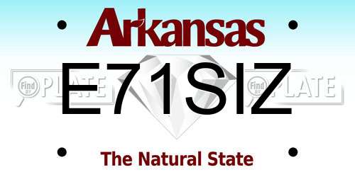 E71SIZ Arkansas License Plate