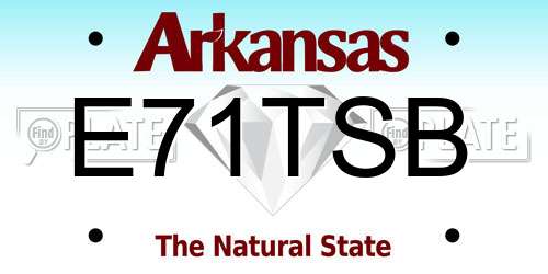 E71TSB Arkansas License Plate