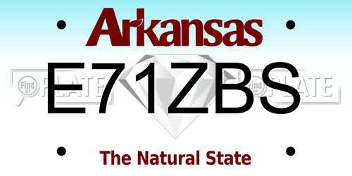 E71ZBS Arkansas License Plate