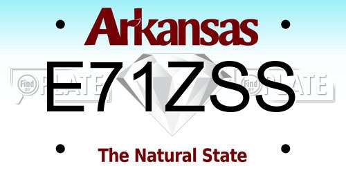 E71ZSS Arkansas License Plate