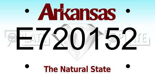E720152 Arkansas License Plate