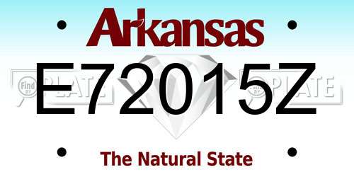 E72015Z Arkansas License Plate