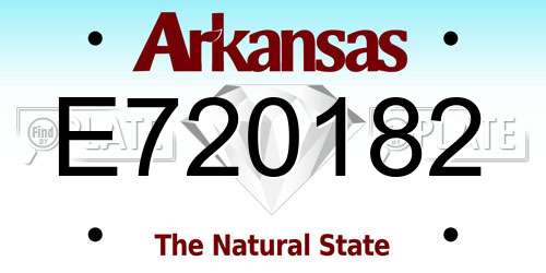 E720182 Arkansas License Plate