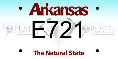 E721 Arkansas License Plate