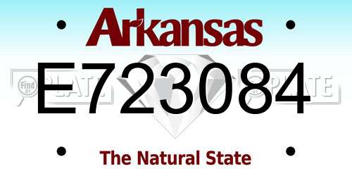 E723084 Arkansas License Plate