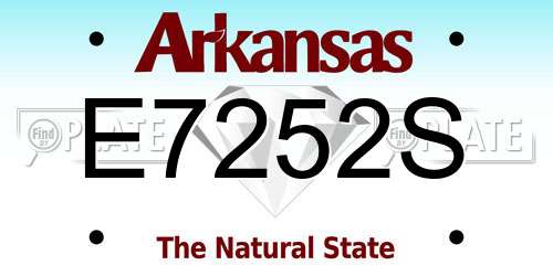E7252S Arkansas License Plate