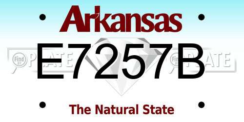 E7257B Arkansas License Plate