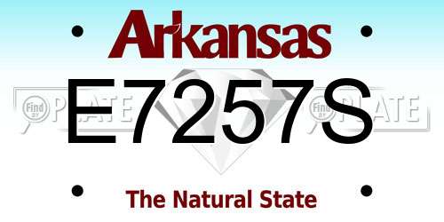 E7257S Arkansas License Plate