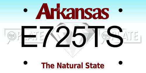 E725TS Arkansas License Plate