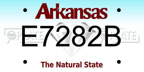 E7282B Arkansas License Plate