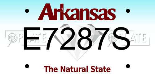 E7287S Arkansas License Plate