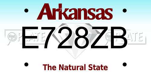 E728ZB Arkansas License Plate