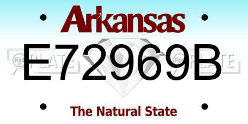 E72969B Arkansas License Plate