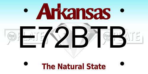 E72BTB Arkansas License Plate