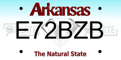 E72BZB Arkansas License Plate