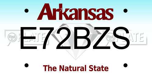 E72BZS Arkansas License Plate