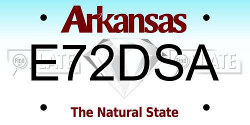 E72DSA Arkansas License Plate