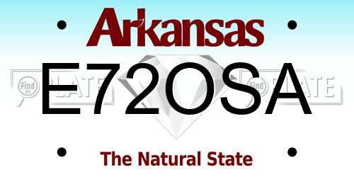 E72OSA Arkansas License Plate