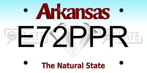 E72PPR Arkansas License Plate