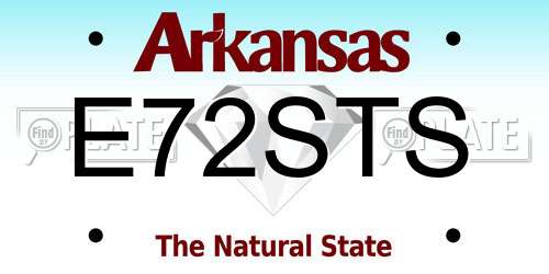 E72STS Arkansas License Plate