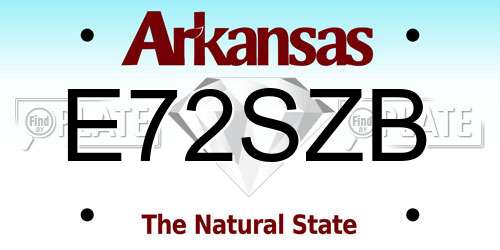 E72SZB Arkansas License Plate