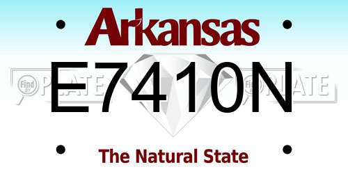 E7410N Arkansas License Plate