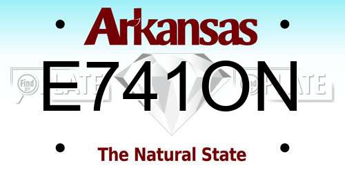 E741ON Arkansas License Plate