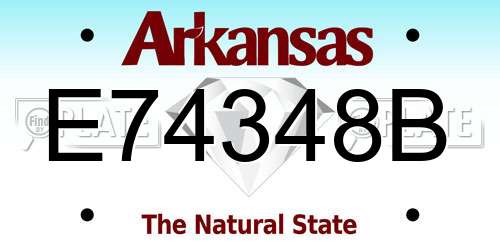E74348B Arkansas License Plate