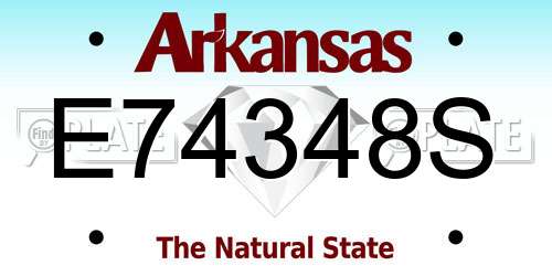 E74348S Arkansas License Plate
