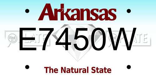 E7450W Arkansas License Plate