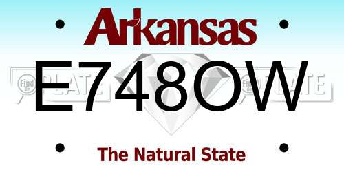 E748OW Arkansas License Plate