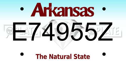 E74955Z Arkansas License Plate