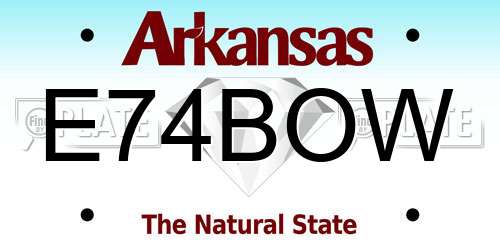 E74BOW Arkansas License Plate