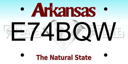 E74BQW Arkansas License Plate