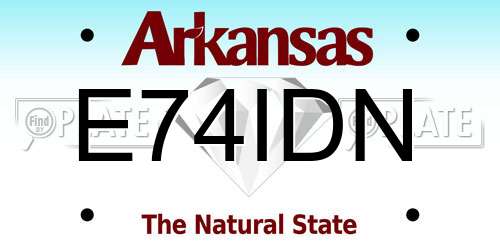 E74IDN Arkansas License Plate