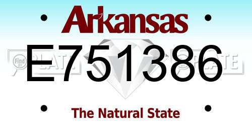 E751386 Arkansas License Plate
