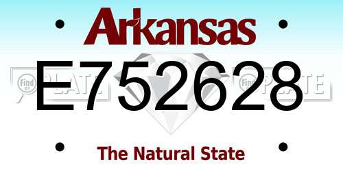 E752628 Arkansas License Plate