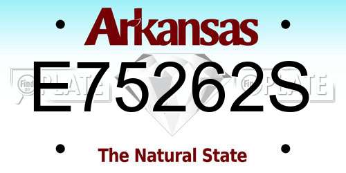E75262S Arkansas License Plate