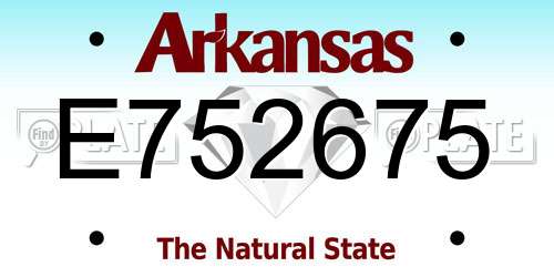 E752675 Arkansas License Plate