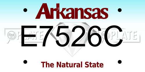 E7526C Arkansas License Plate