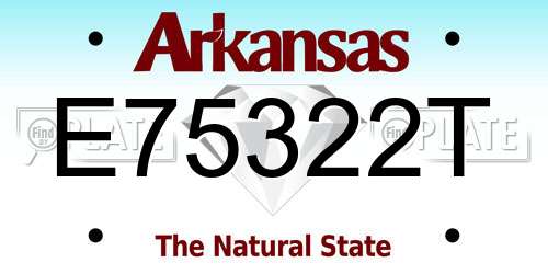 E75322T Arkansas License Plate