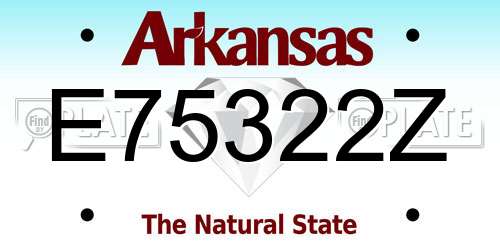 E75322Z Arkansas License Plate