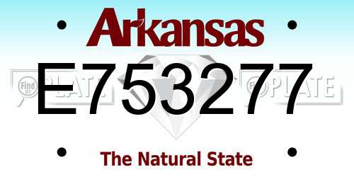 E753277 Arkansas License Plate