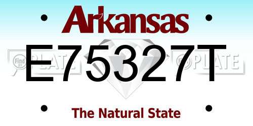 E75327T Arkansas License Plate