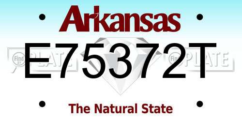 E75372T Arkansas License Plate