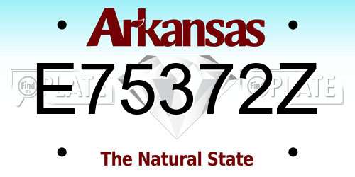 E75372Z Arkansas License Plate