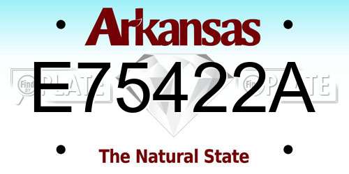 E75422A Arkansas License Plate